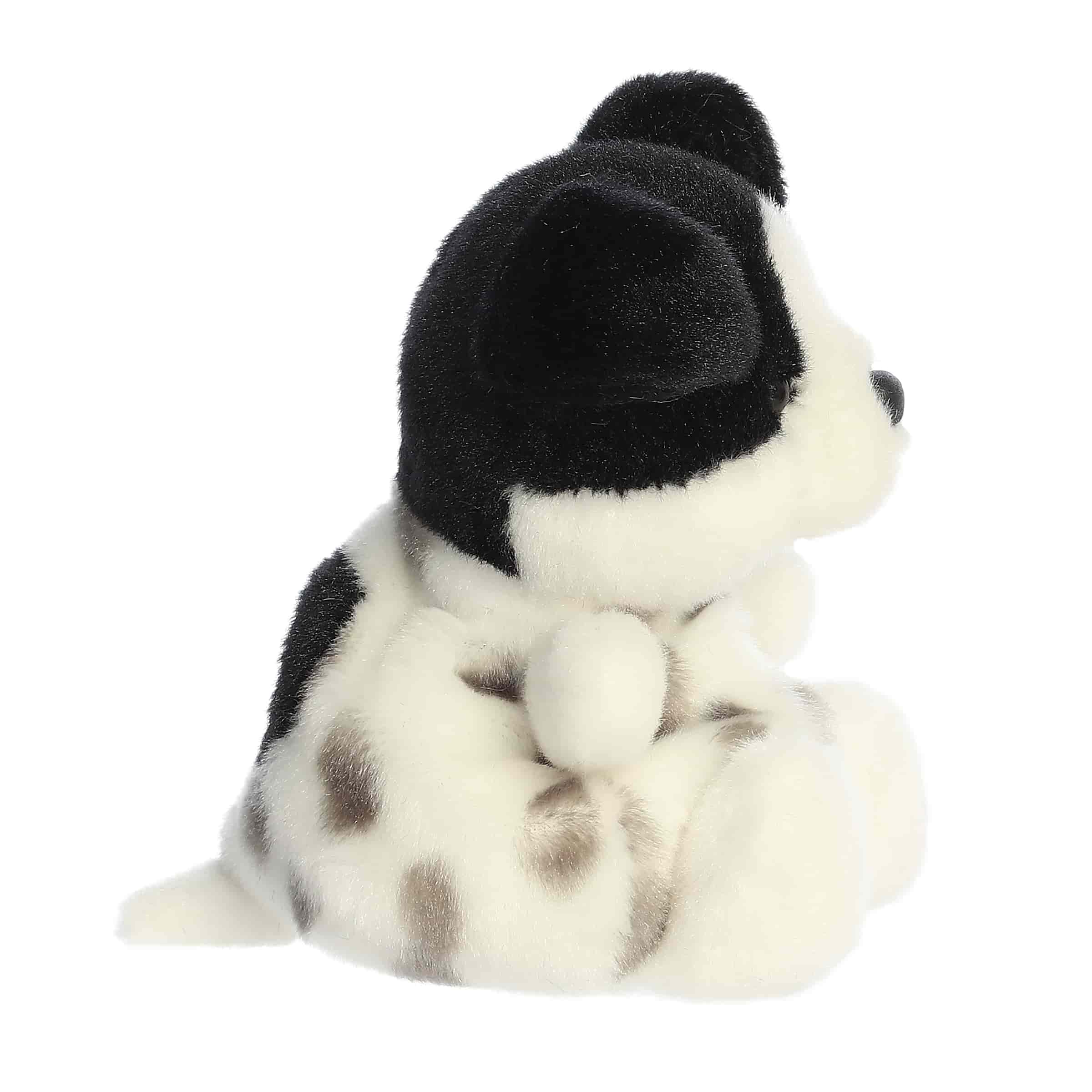 5" Plush Snorkels Black & White Dog Palm Pal