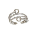 Spiral Rhinestones and Snaffle Bit Ring, Adjustable