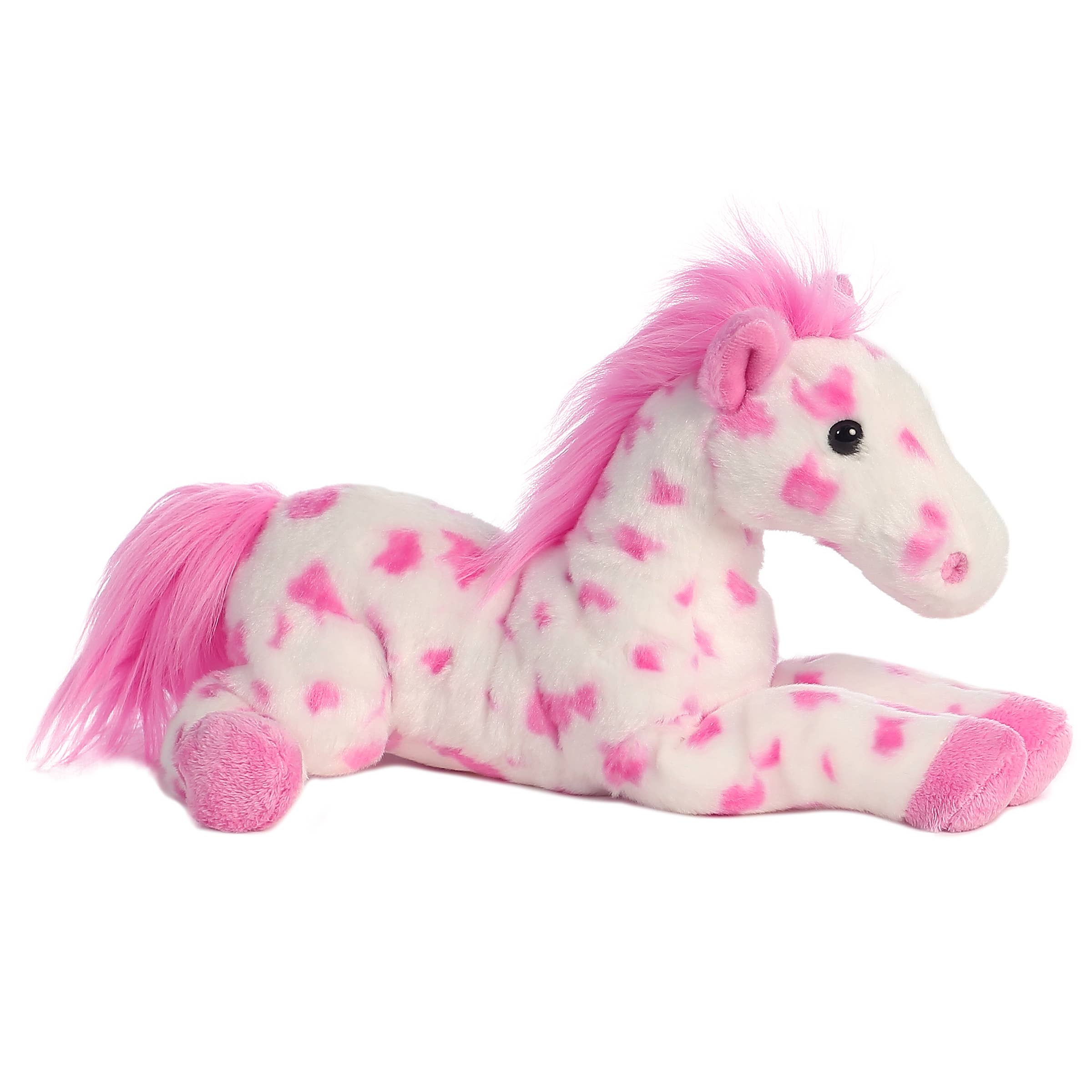 12" Plush Flopsie Dolly Pink Spotted Horse