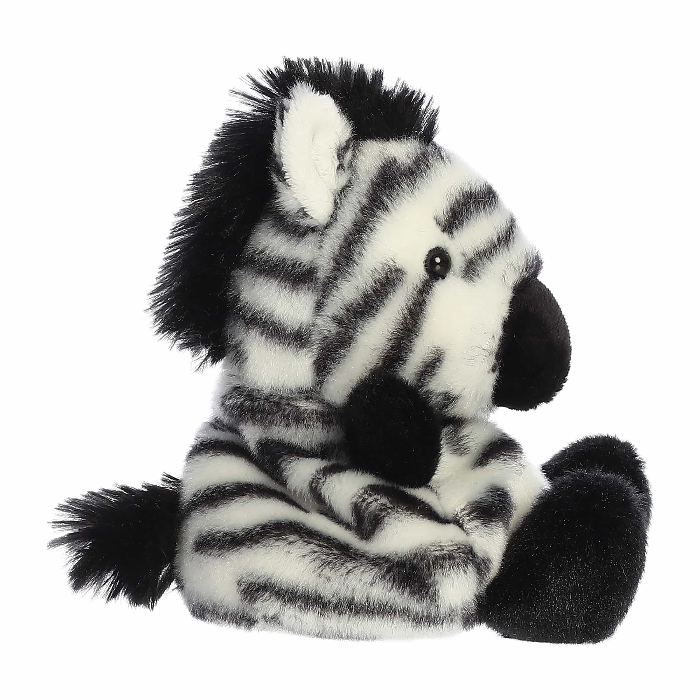 5" Plush Grey Zebra Palm Pal