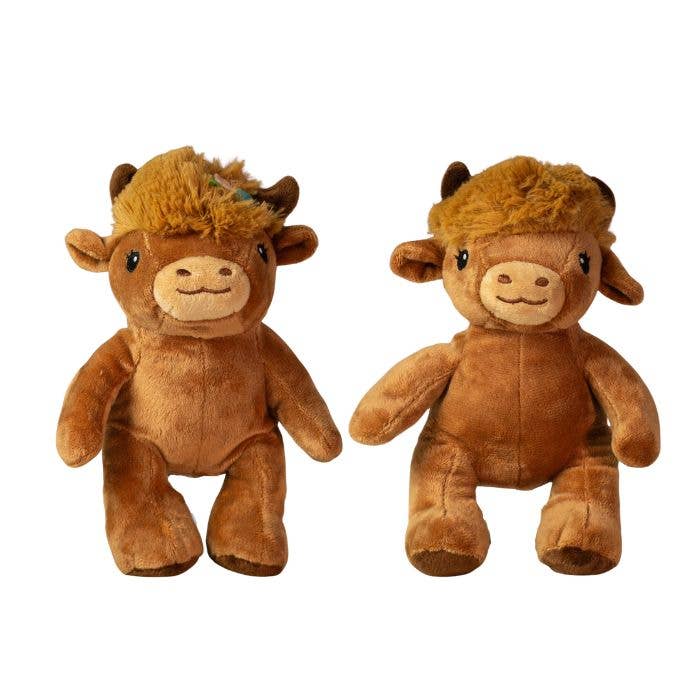 8" Plush Brown Duke and Daisy Highland Cow Assorted Singles