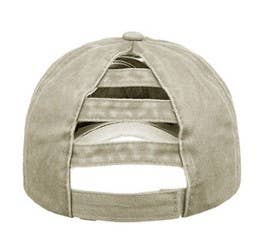 Barn Hair Don't Care Ponytail High Bun Cap, Khaki