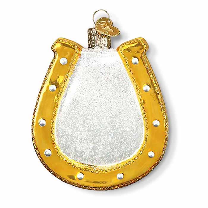 Ornament - Glass Horseshoe, 3.25"