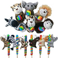 4" Plush Zoo Animal On Pop