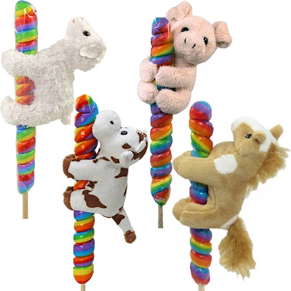 4" Plush Farm Animal On Pop