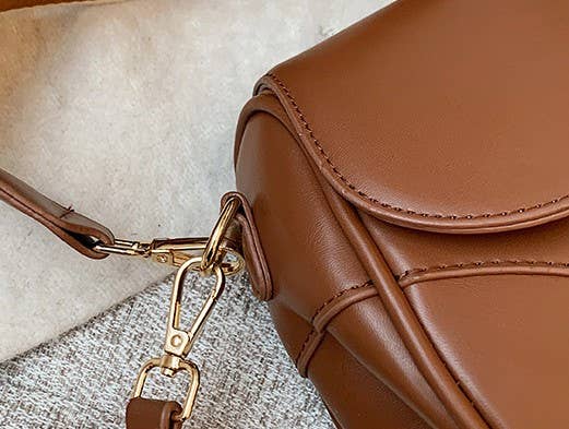 Saddle Purse Handbag, Brown