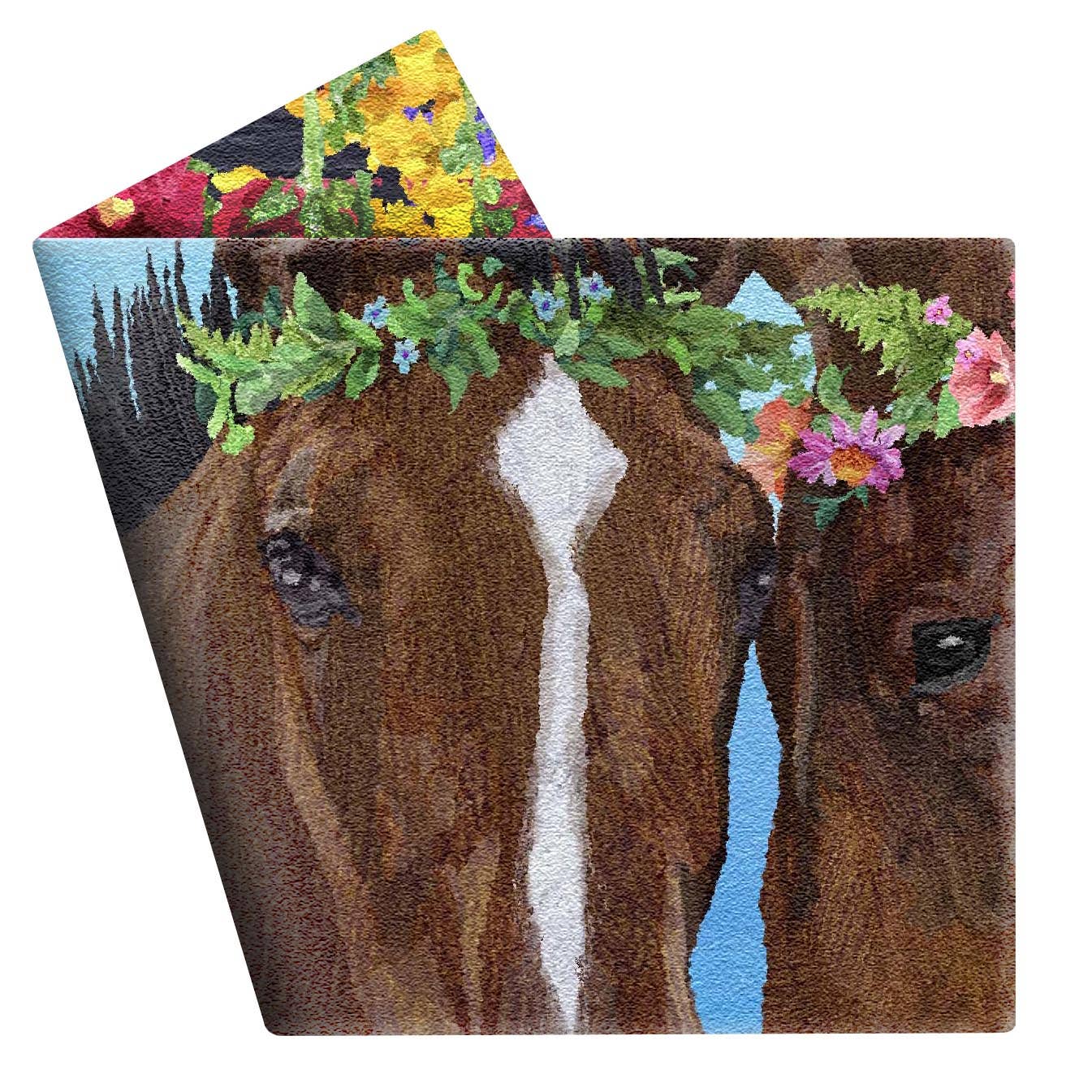Let's Nuzzle Horses Throw Blanket 60" x 72"